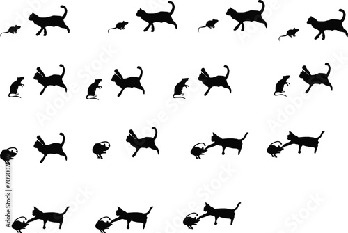 Cat slap rat image sequence for animation.