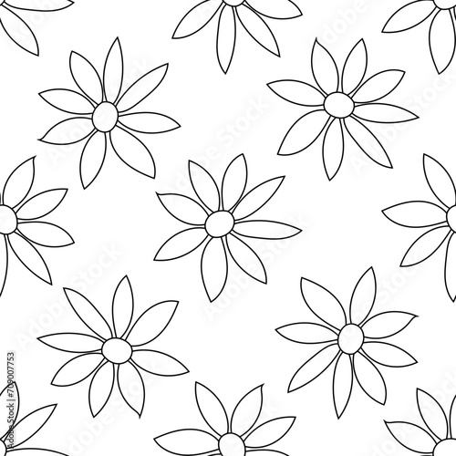 Fototapeta Naklejka Na Ścianę i Meble -  easter flowers vector plant pattern line doodle