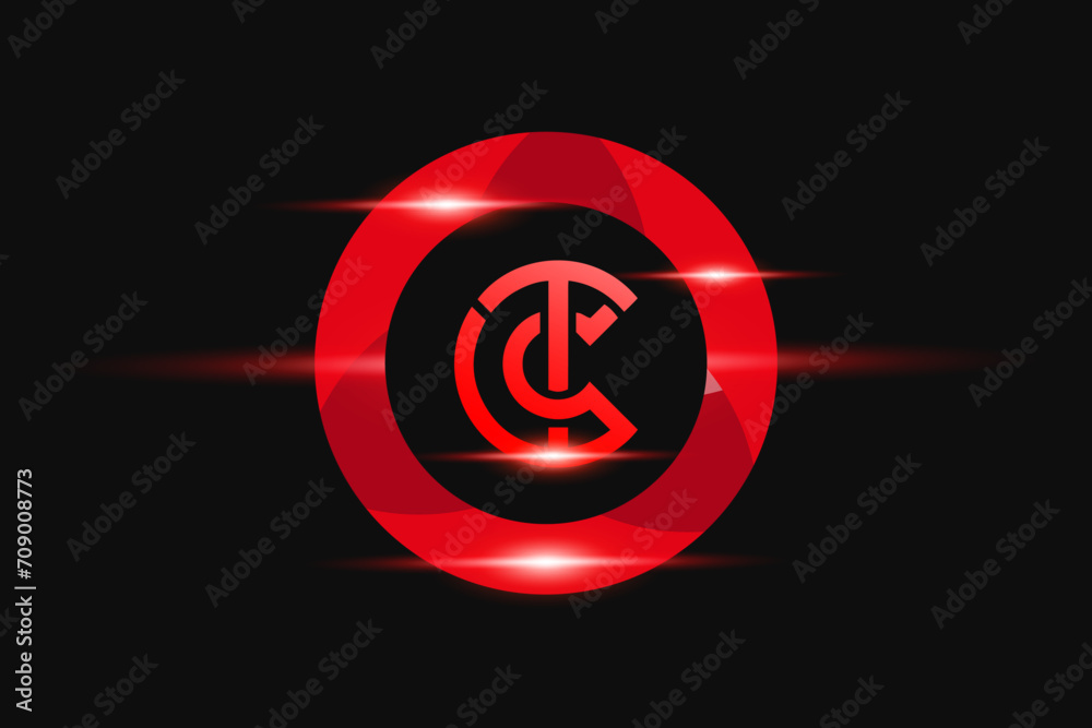 Fototapeta premium CT Red logo Design. Vector logo design for business.