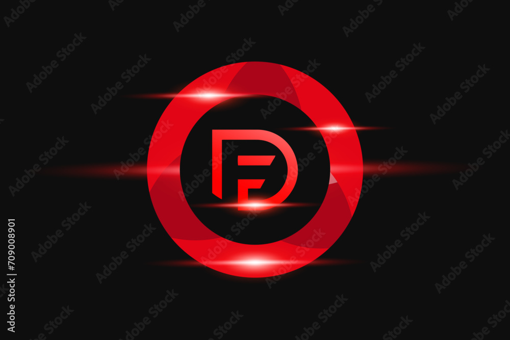 Fototapeta premium DF Red logo Design. Vector logo design for business.