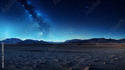 A starry night sky over a remote desert 