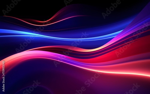3d render, colorful background with abstract shapes glowing in the ultraviolet spectrum, curved neon lines