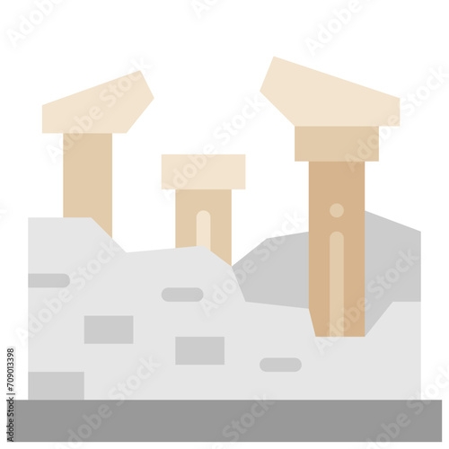 archaeological site flat icon