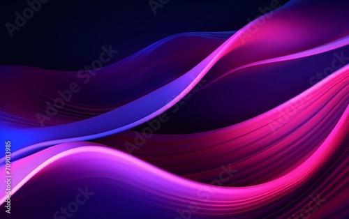 3d render, pink background abstract shapes glowing in the ultraviolet spectrum, curved neon lines. generative ai