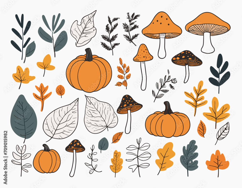 Autumn seasonal seamless retro style pattern set. Perfect for wallpaper, gift paper, pattern fills, web page background Autumn seasonal seamless retro style pattern set. Perfect for wallpaper, gift paper, pattern fills, web page background