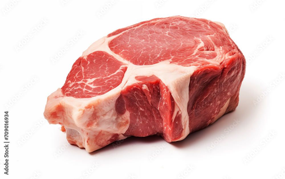 Meat cow ready with vegetable for cooking Isolated on White background Generated AI Meat cow ready with vegetable for cooking Isolated on White background Generated AI