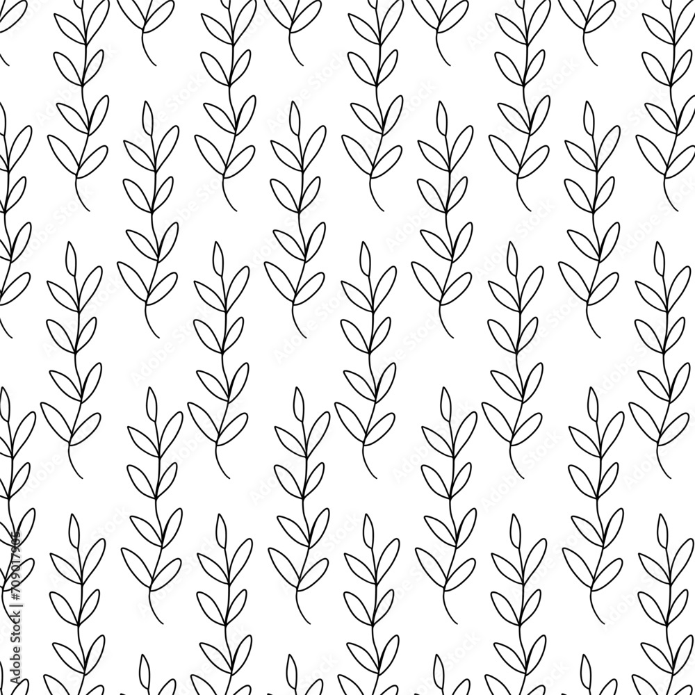 easter branches plant vector hunting spring patter