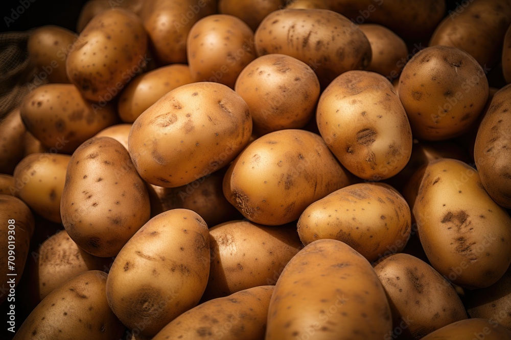 Harvest potatoes in the field, freshly picked potatoes in basket, supermarket vegetable sample illustration, fresh potatoes illustration Harvest potatoes in the field, freshly picked potatoes in basket, supermarket vegetable sample illustration, fresh potatoes illustration
