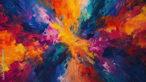 Artistic background of colorful abstract painting comes to life with seamless blending on canvas photo