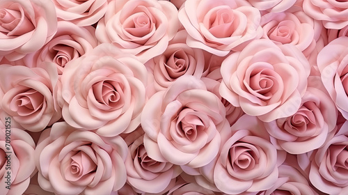 Holiday background from pink rose flowers pattern, Valentine day or wedding greeting card design