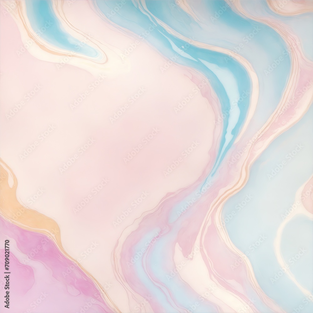 Pink and blue color with golden lines liquid fluid marbled texture background