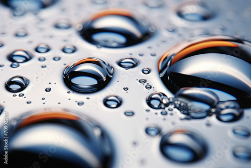 This close-up photo captures a single water drop in a serene pool. Ideal for nature-themed designs, wellness or spa advertisements, or calming visual content Close up water droplets affect the surface