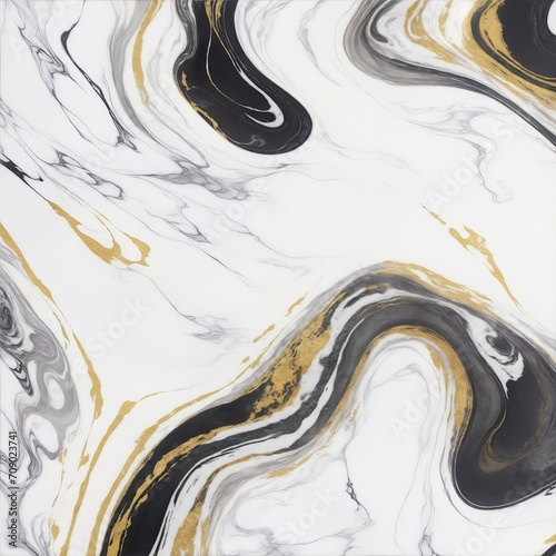 Abstract Gray, white and gold swirls marble ink painted texture luxury background