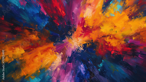 Artistic background of colorful abstract painting comes to life with seamless blending on canvas © boxstock production