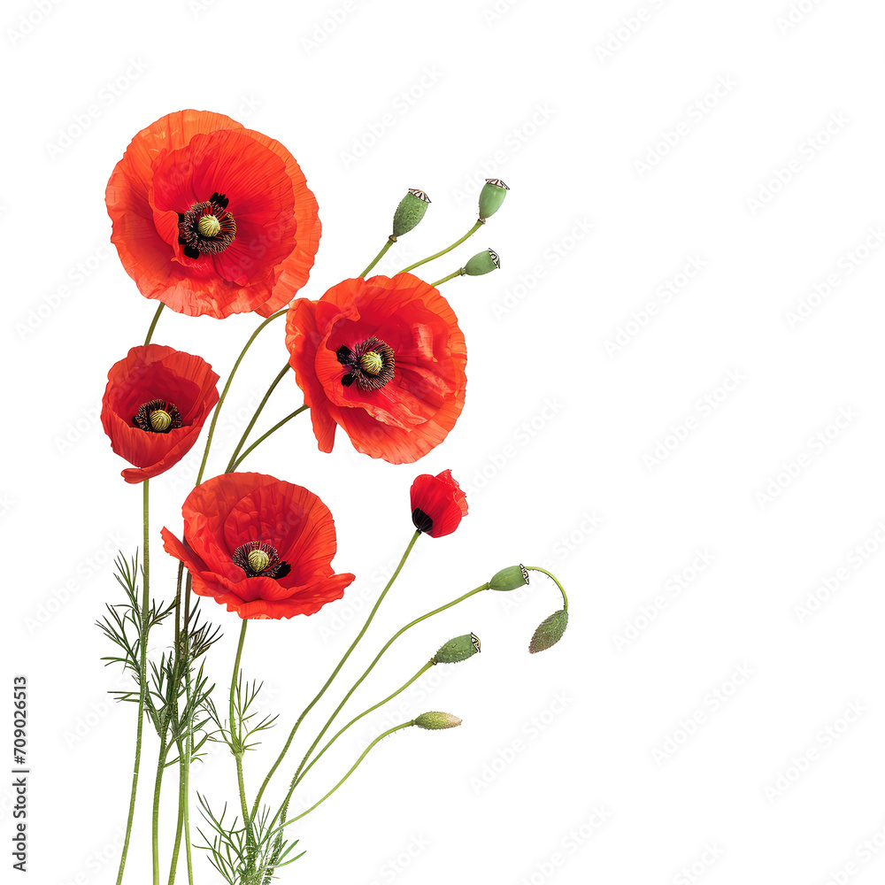 Obraz premium Beautiful poppy flower isolated on white