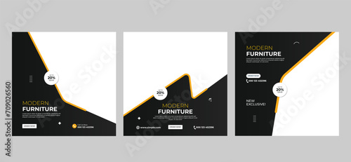 Modern furniture social media post instagram banner template 