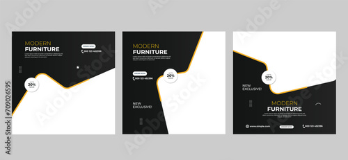 Modern furniture social media post instagram banner template 