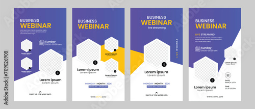 digital marketing live webinar invitation social media post stories template 