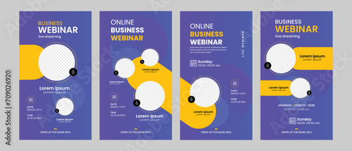 digital marketing live webinar invitation social media post stories template 