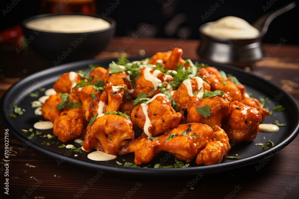 deep fried spicy cauliflower wings