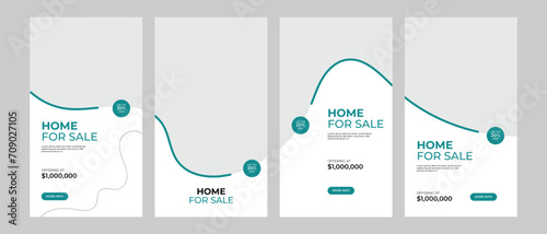 Modern real estate social media instagram story design template 