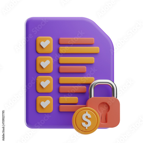 Safe Payment Object Compliance 3D Illustration