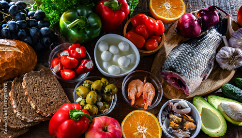 Fototapeta Naklejka Na Ścianę i Meble -  Food products representing the Mediterranean diet