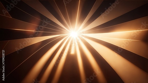 Brown light rays with geometric shapes background