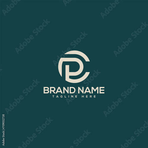 Monogram professional unique letter CP PC logo design template. Initials Business logo.
