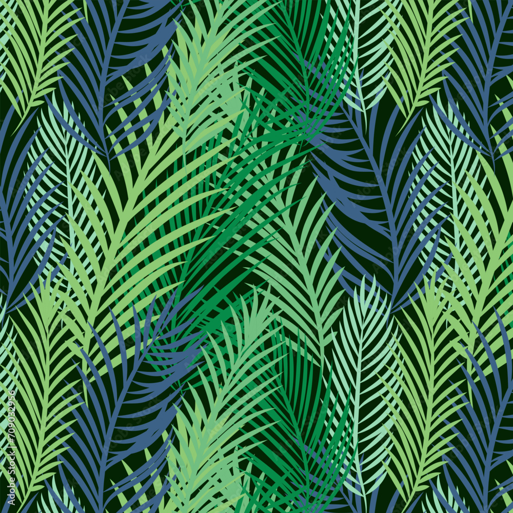 Pattern in green tones. Natural motives. Vector illustration. For print.