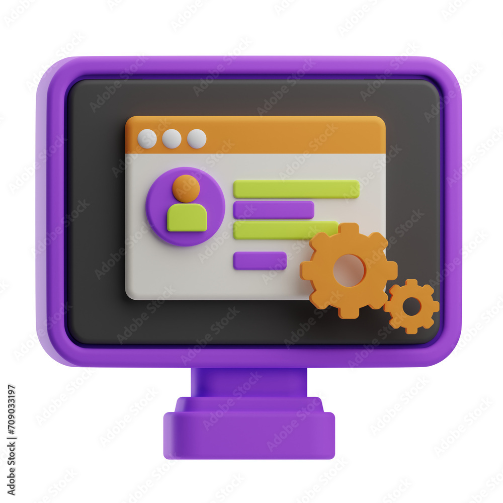 Virtual Assistant Object Data Management 3D Illustration Virtual Assistant Object Data Management 3D Illustration