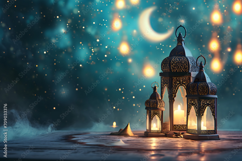 ramadan Kareem, Ramadan crescent moon, Eid Mubarak Islamic festival social media banner and Eid Mubarak Post Template, islam
