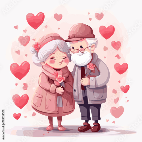 couple of elderly in Valentines