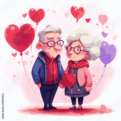 couple of elderly in Valentines