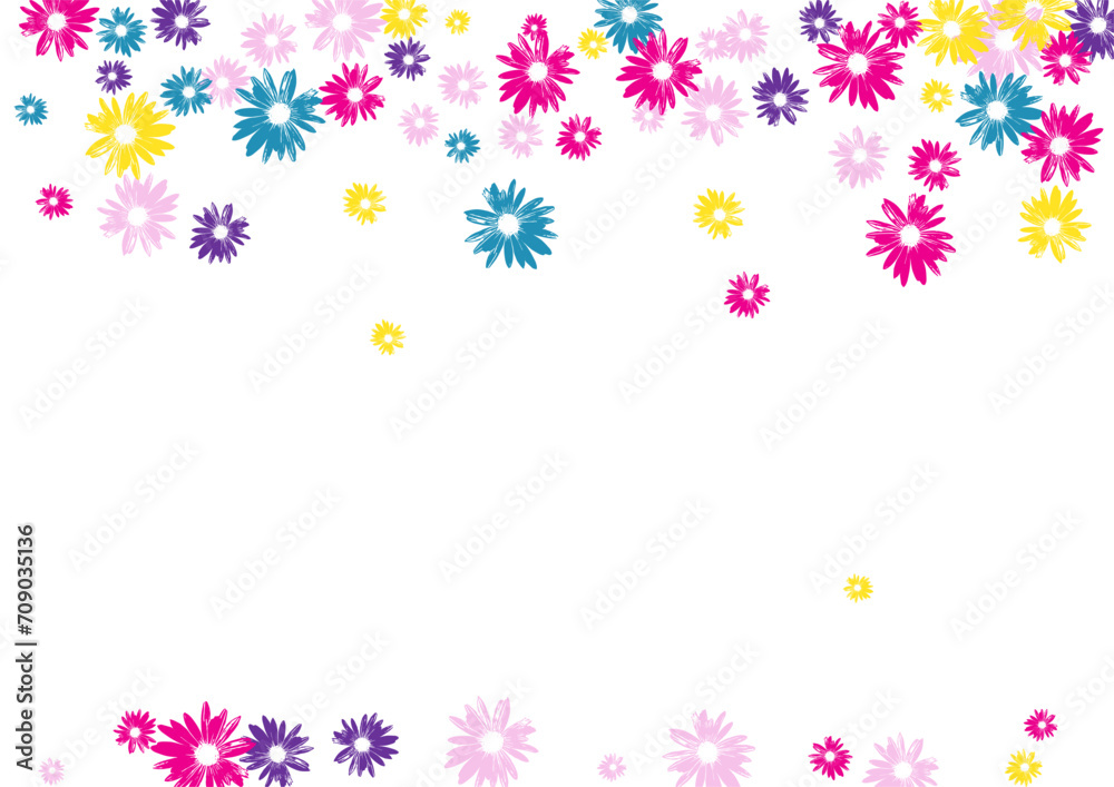 Pink Chamomile Background White Vector. Flowers Graceful Card. Violet Floral Spring. Botanical Texture. Wallpaper Bright Leaf. Pink Chamomile Background White Vector. Flowers Graceful Card. Violet Floral Spring. Botanical Texture. Wallpaper Bright Leaf.