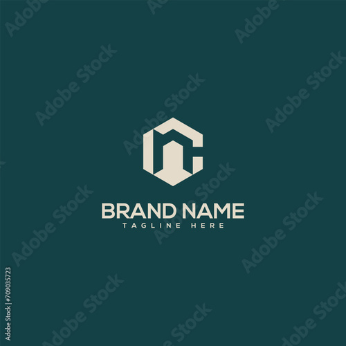 Monogram professional unique letter CN NC logo design template. Initials Business logo.