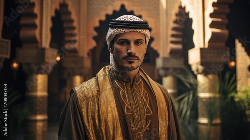 Arabic man in traditional Arabic clothes 