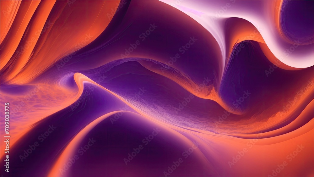 Obraz premium Orange and Purple 3D waves abstract Background