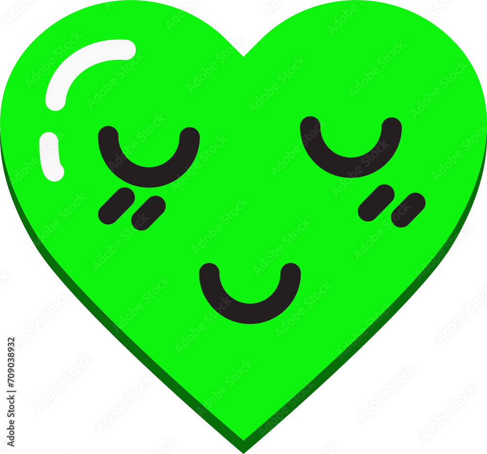 Obraz premium Green smile Heart shapes for valentines day