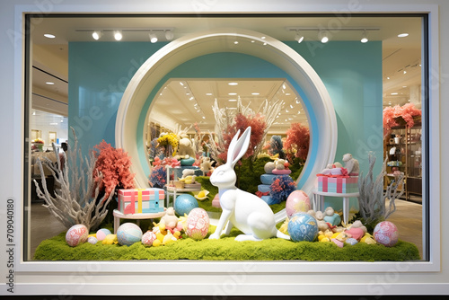 shop window decorated for Easter