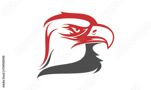 Red eagle head illustration design vector