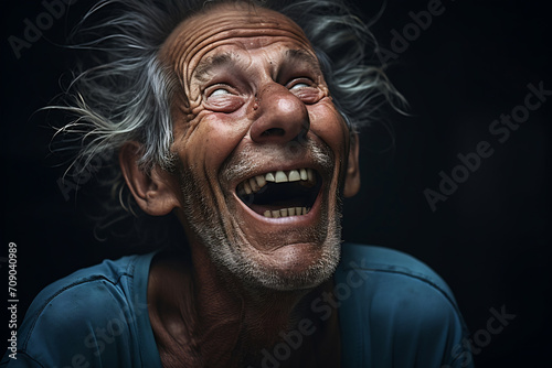 Elderly Man's Joyful Laughter © Canvas Alchemy