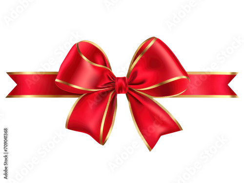 Red bow isolated on background
