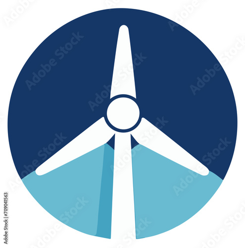 Wiatrak elektrownia wiatrowa ilustracja