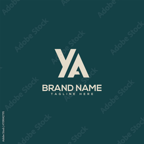 Professional unique letter YA AY monogram logo design template. Initials Business logo.