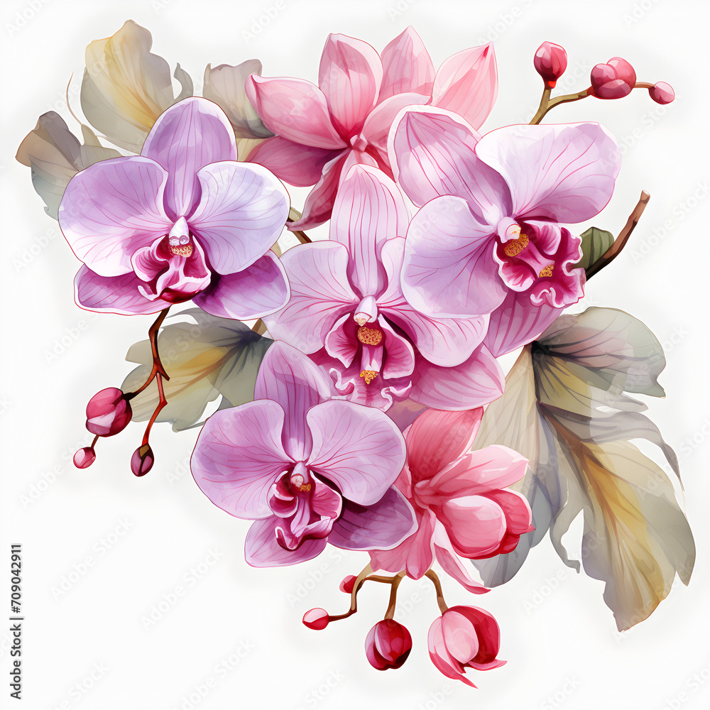 Fototapeta premium orchid on white
