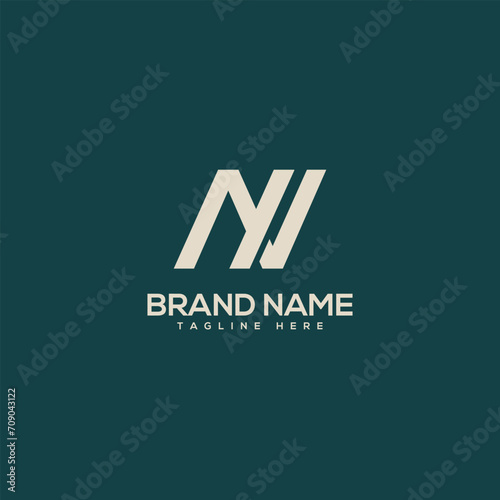 Professional unique letter NY YN monogram logo design template. Initials Business logo.