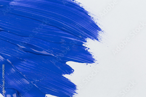 Blue color stroke of the paint brush
