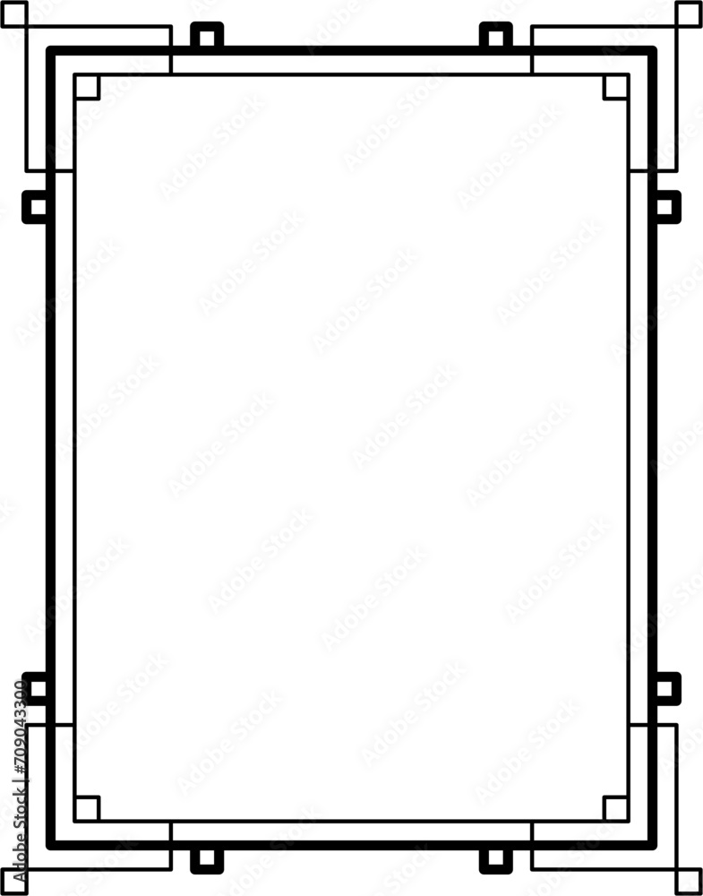 Simple line frames with double stroke. Modern portrait frame line Simple line frames with double stroke. Modern portrait frame line