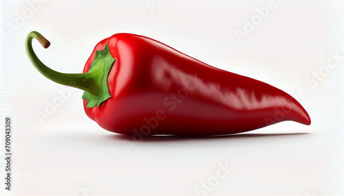 Red chili pepper separated against a white background